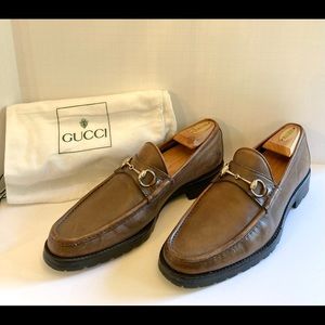 Men’s Brown Leather Gucci Loafers Sz 10.5
